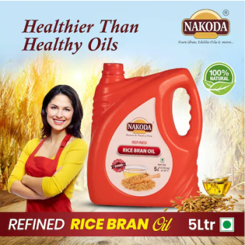 Nakoda Rice Bran Health Oil, Cooking Oil for Healthier Heart, 5L