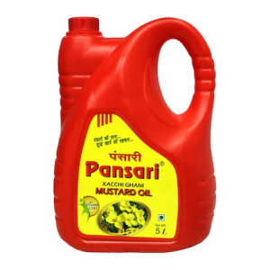Pansari Kachi Ghani Mustard oil/Sarso Cooking Oil|  - 5 Litre Can